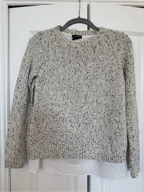 Club Monaco Speckled Cream and Black Knit Sweater